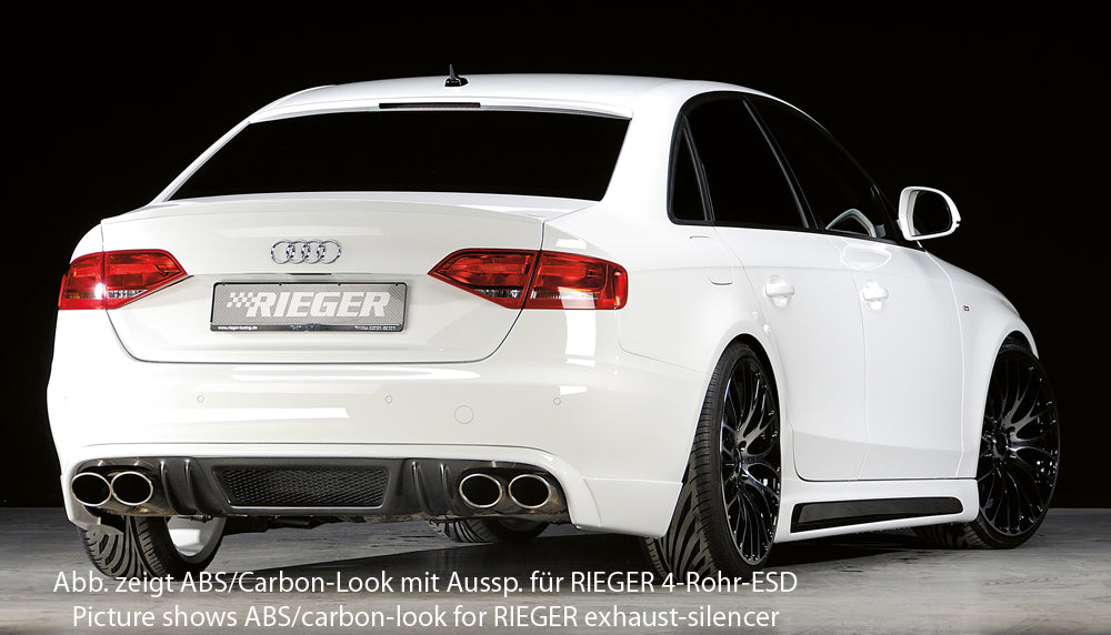 Rieger 00055506 Audi B8 B81 A4 Rear Diffuser for Original Tailpipe Left & RIght