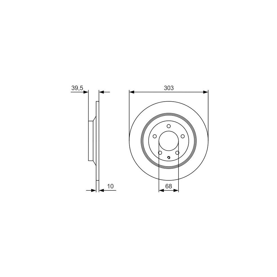 BOSCH 0 986 479 V04 Brake Disc for MAZDA CX 5 Solid Oiled