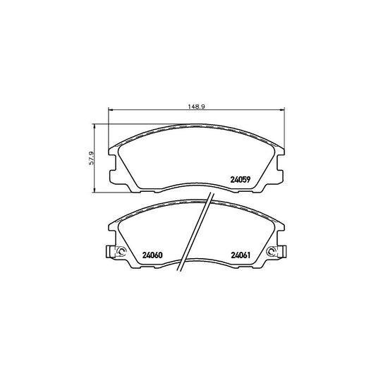 Hella 8DB 355 010 821 Brake Pad Set For Hyundai Terracan With Acoustic Wear Warning