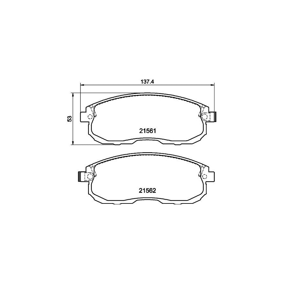 Hella 8DB 355 013 991 Brake Pad Set With Acoustic Wear Warning