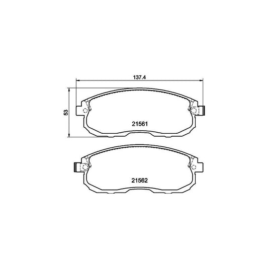 Hella 8DB 355 013 991 Brake Pad Set With Acoustic Wear Warning