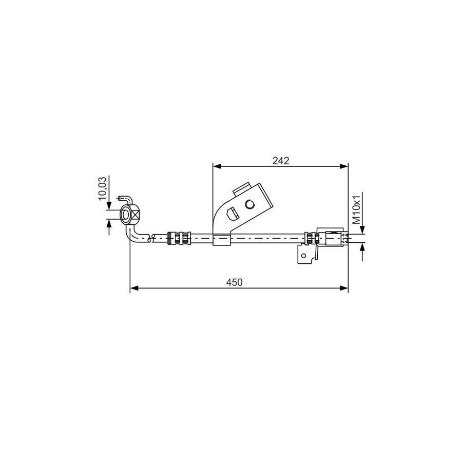 BOSCH 1 987 476 184 Brake Hose for FORD ESCORT 450Mm M10X1 