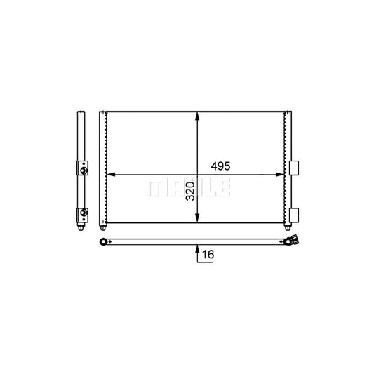 MAHLE ORIGINAL AC 371 000S Air conditioning condenser without dryer