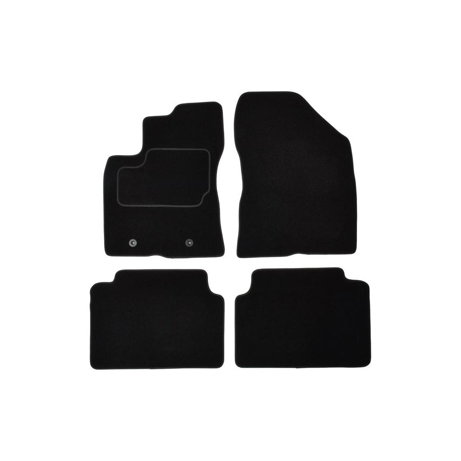 CUSTOPOL Tailored TOY40C Floor mat set for TOYOTA AVENSIS Textile, Front and Rear, Quantity: 4, Black