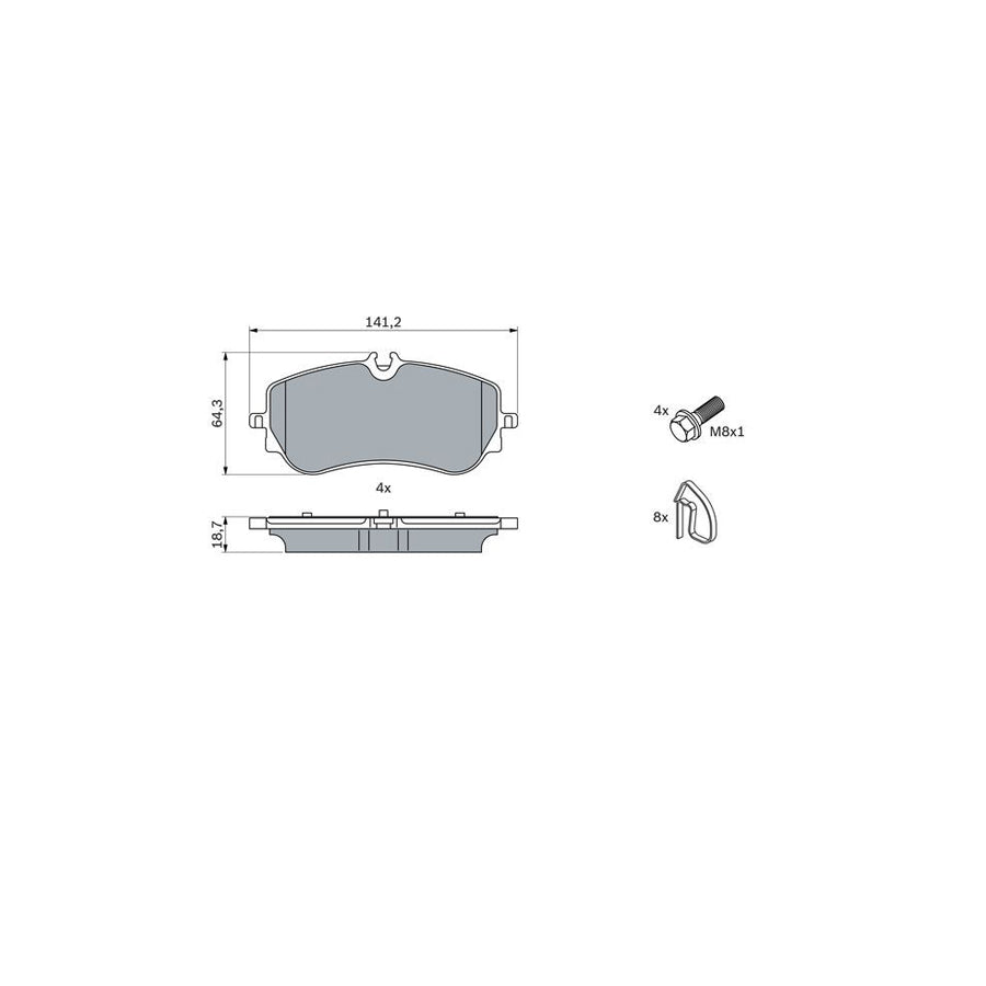Bosch 0986424875 Brake Pad Set BP2498