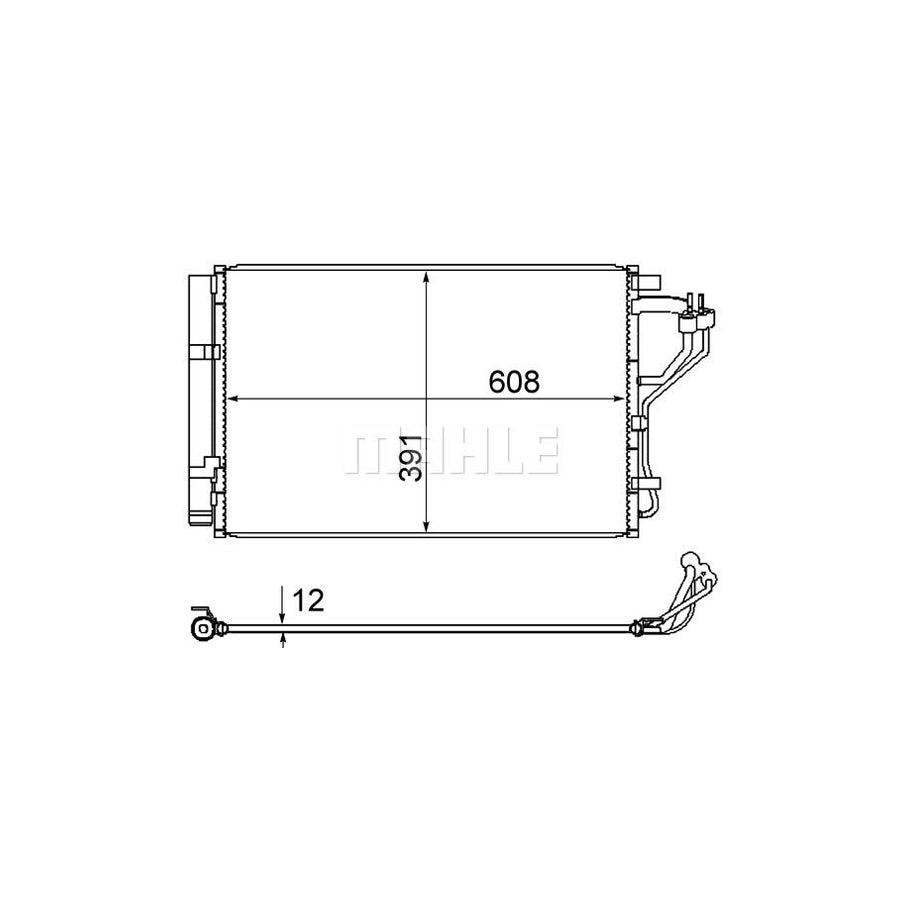 MAHLE ORIGINAL AC 867 000S Air conditioning condenser with dryer