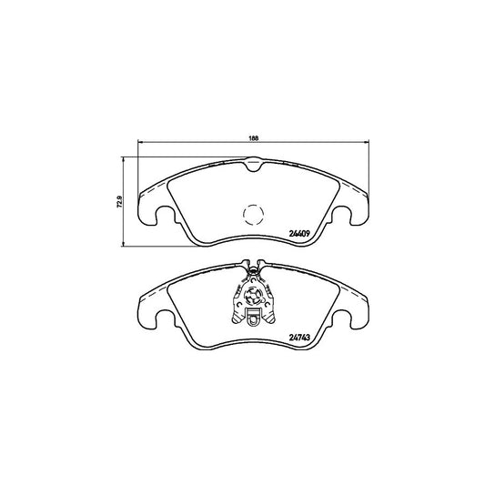 Hella 8DB 355 040 621 Brake Pad Set For Ford Focus Mk2 Hatchback Da_ Hcp Dp Not Prepared For Wear Indicator With Brake Caliper Screws