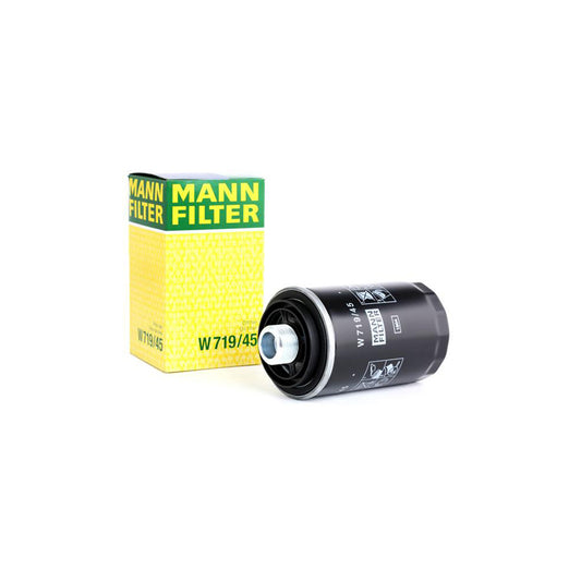 MANN-FILTER W 719/45 Oil Filter Spin-on Filter, with two anti-return valves