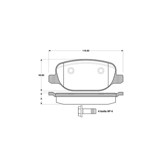 Bosch 0986Tb3122 Brake Pad Set Excl Wear Warning Contact