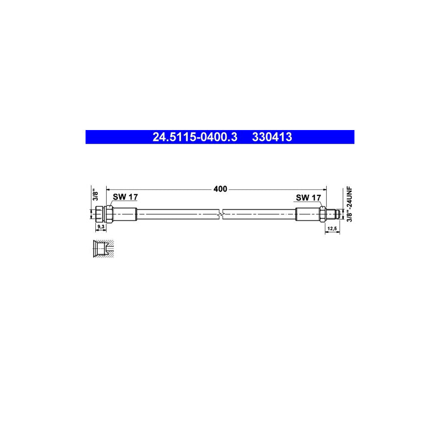 ATE 24 5115 0400 3 Brake Hose 400Mm