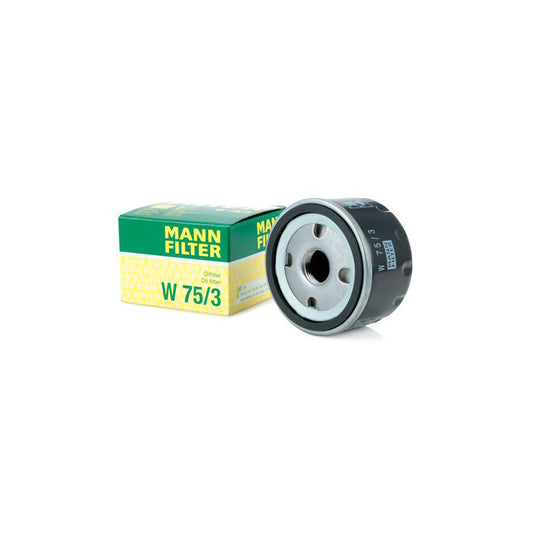 MANN-FILTER W 75/3 Oil Filter Spin-on Filter, with one anti-return valve