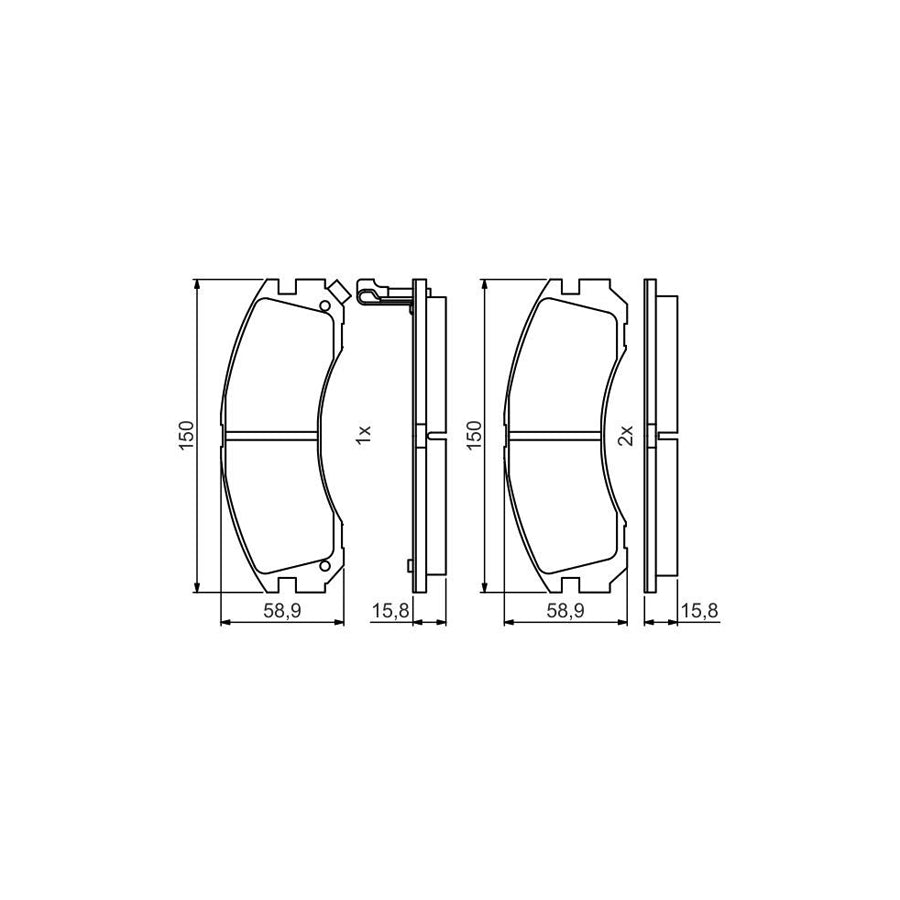 Bosch 0986495491 Brake Pad Set BP2123