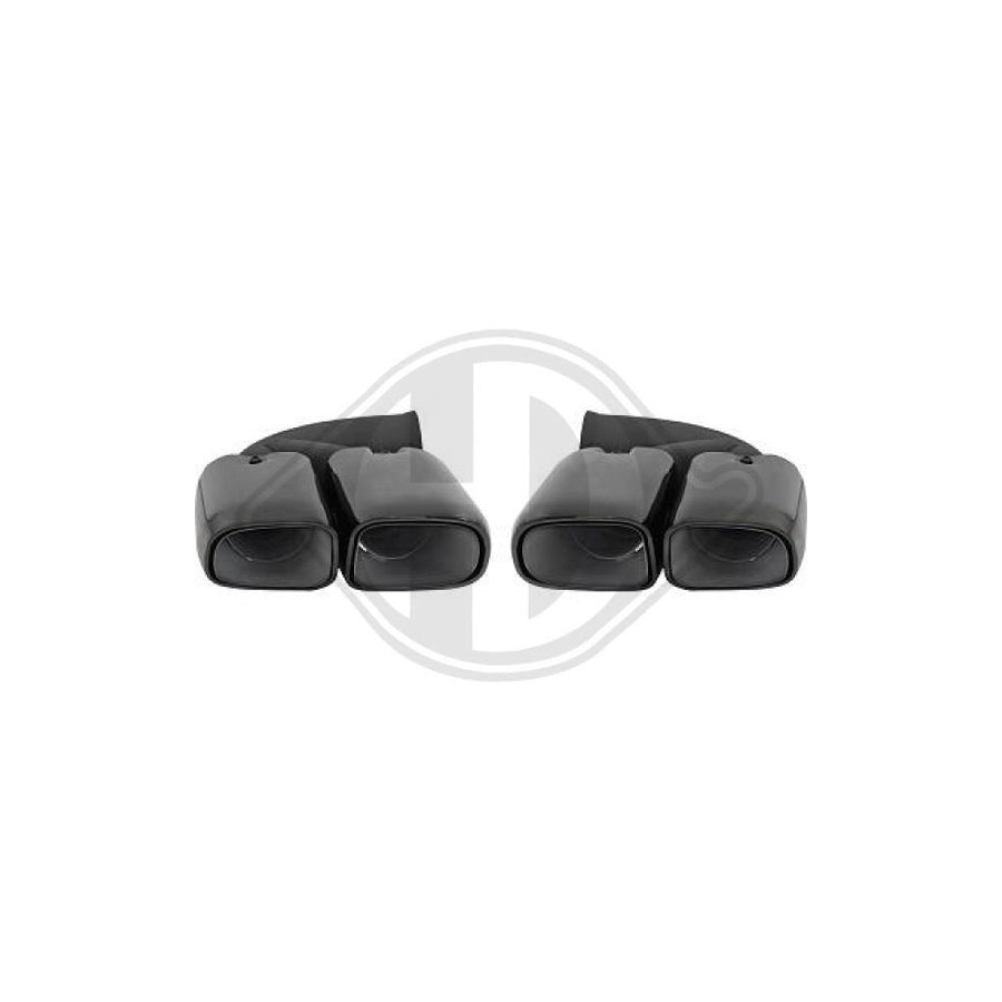 DIEDERICHS 4204004 Exhaust tip for PORSCHE Cayenne (92A) 76 mm, Black, 370mm