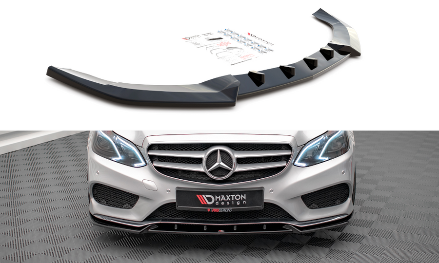 Maxton Design ME-E-212F-AMGLINE-FD2T Front Splitter V.2 Mercedes Benz E-Class AMG-Line Sedan W212 (Facelift) | Duco Car Parts UK Car Parts