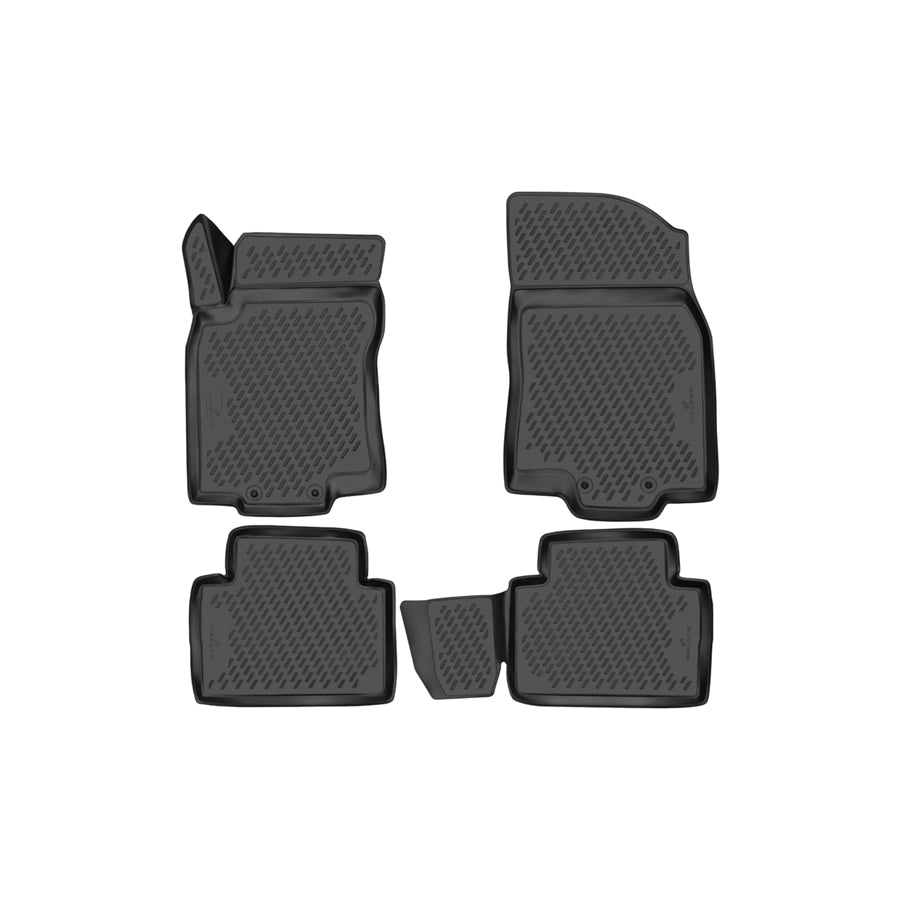 WALSER Tailored, XTR 75225 Floor mat set Elastomer, Front and Rear, Black
