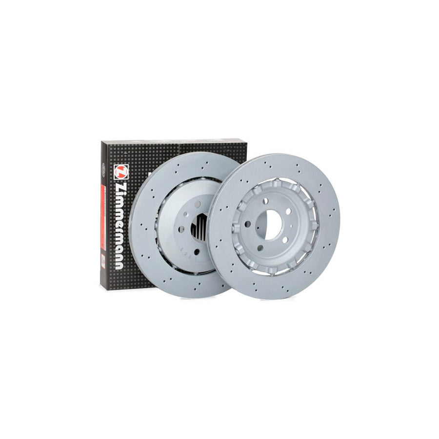 ZIMmERMANN FORMULA Z COAT Z 100 3366 70 Brake Disc for AUDI A5 Perforated Two piece brake disc Vented Coated Alloyed High carbon
