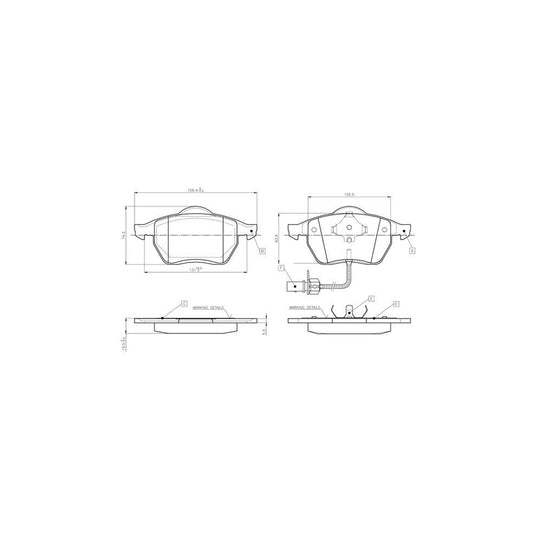 Bosch 0986Tb2673 Brake Pad Set Incl Wear Warning Contact With Accessories