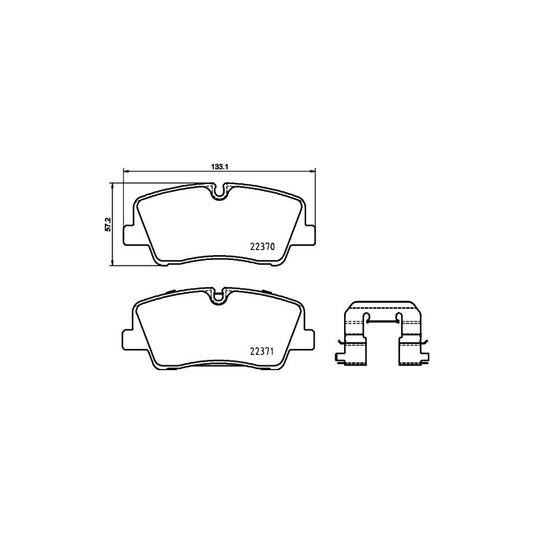 Brembo P 30 085 Brake Pad Set For Hyundai H350 Prepared For Wear Indicator