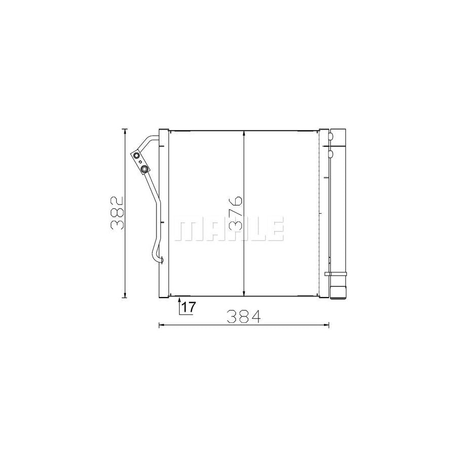 MAHLE ORIGINAL AC 340 000S Air conditioning condenser with dryer