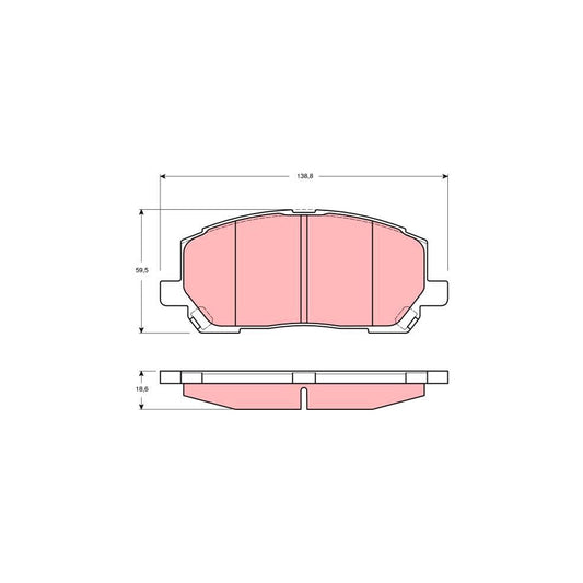 TRW Gdb3286 Brake Pad Set Not Prepared For Wear Indicator
