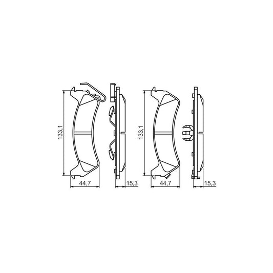 Bosch 0986494348 Brake Pad Set For Jeep Grand Cherokee I Zj Zg With Acoustic Wear Warning With Anti Squeak Plate With Piston Clip BP1256