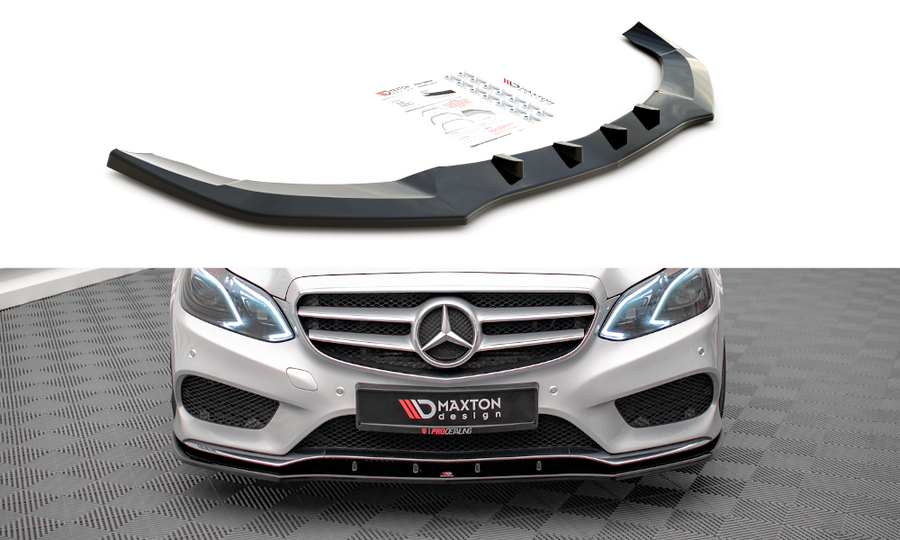 Maxton Design ME-E-212F-AMGLINE-FD1T Front Splitter V.1 Mercedes Benz E-Class AMG-Line Sedan W212 (Facelift) | Duco Car Parts UK Car Parts