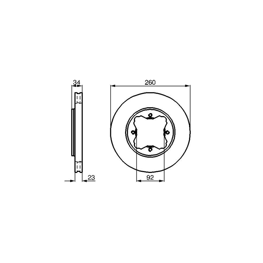 BOSCH 0 986 478 568 Brake Disc Internally Vented Vented Oiled