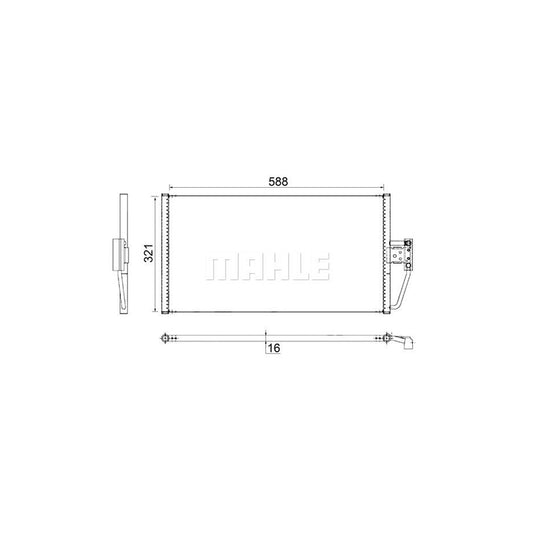 MAHLE ORIGINAL AC 266 000S Air conditioning condenser without dryer