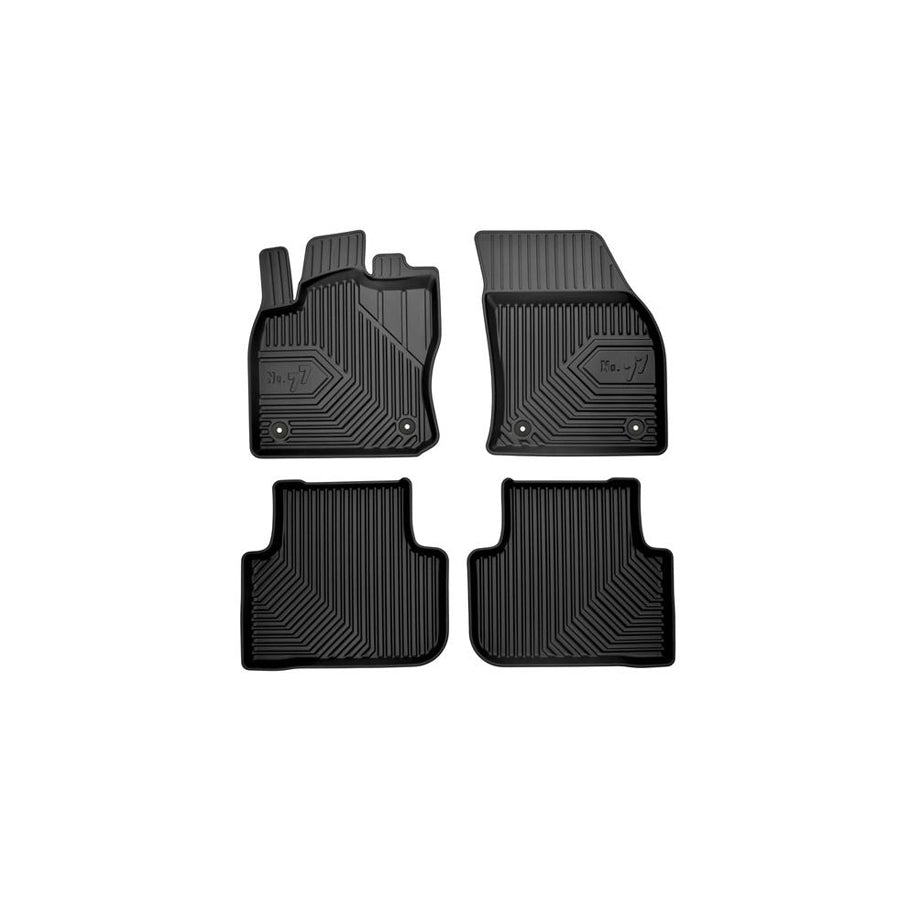 FROGUM Tailored 77407343 Floor mat set for DACIA DUSTER Elastomer, Front and Rear, Quantity: 4, Black, (LHD)