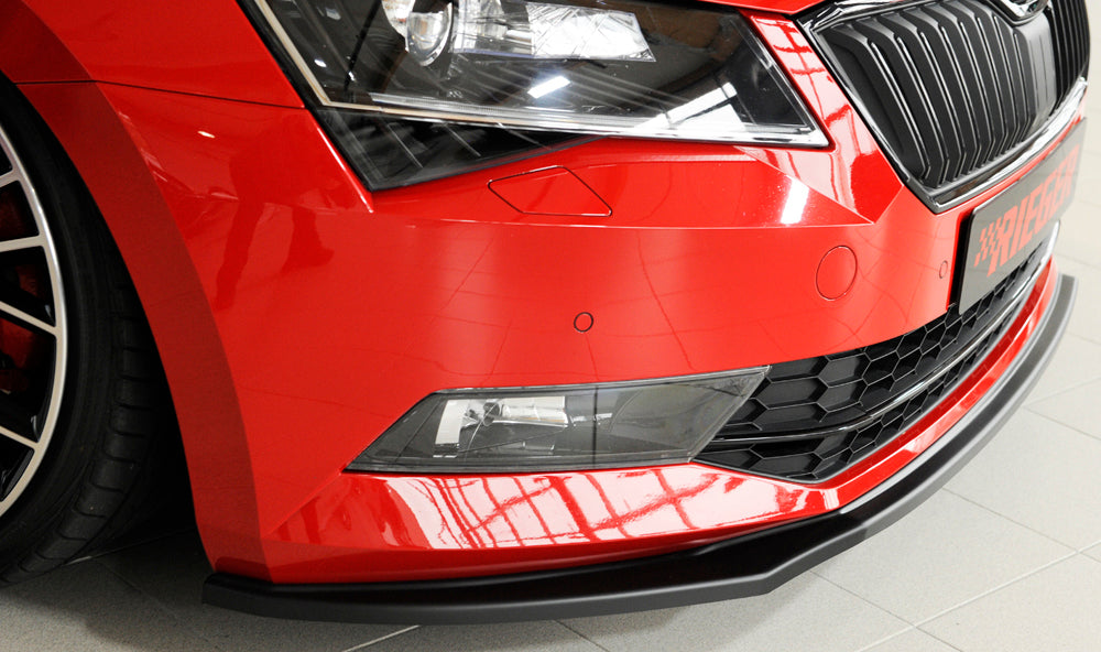 Rieger 00079040 Skoda 3T 3V Superb III Front Splitter -  Matte Black