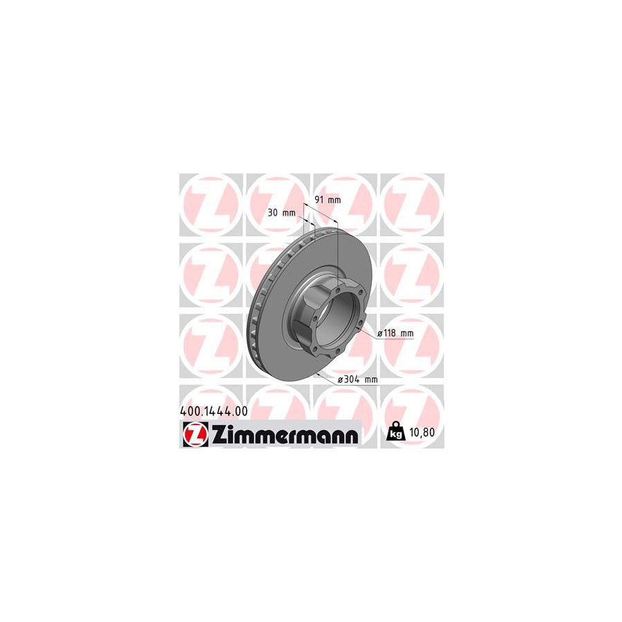ZIMmERMANN 400 1444 00 Brake Disc suitable for MERCEDES BENZ VARIO Internally Vented High carbon