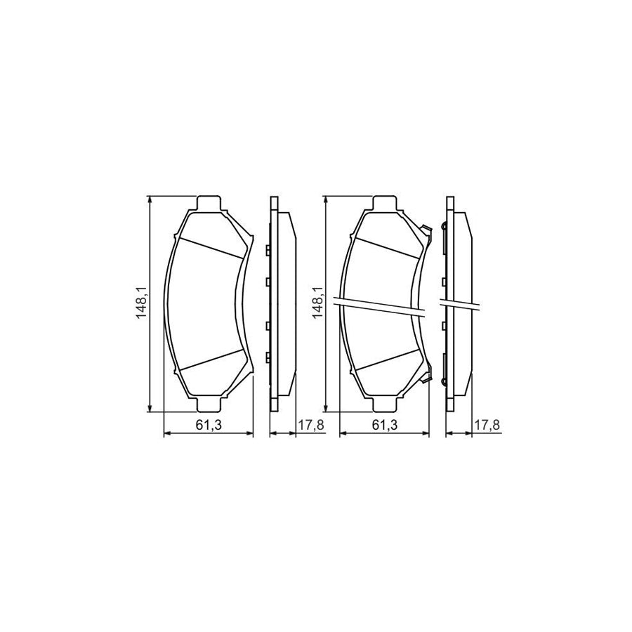 Bosch 0986424466 Brake Pad Set With Acoustic Wear Warning With Anti Squeak Plate BP235