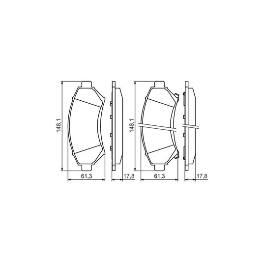 Bosch 0986424466 Brake Pad Set With Acoustic Wear Warning With Anti Squeak Plate BP235