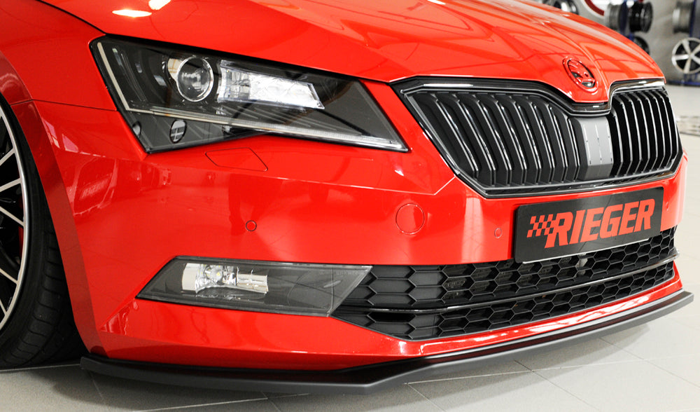 Rieger 00079040 Skoda 3T 3V Superb III Front Splitter -  Matte Black