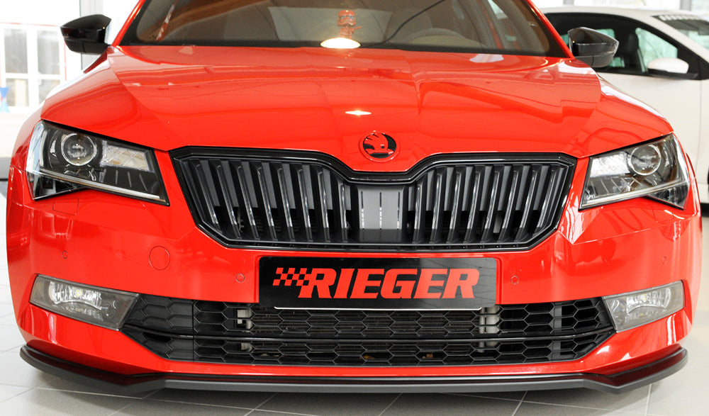 Rieger 00079040 Skoda 3T 3V Superb III Front Splitter -  Matte Black