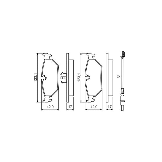 Bosch 0986424027 Brake Pad Set Incl Wear Warning Contact With Piston Clip BP011