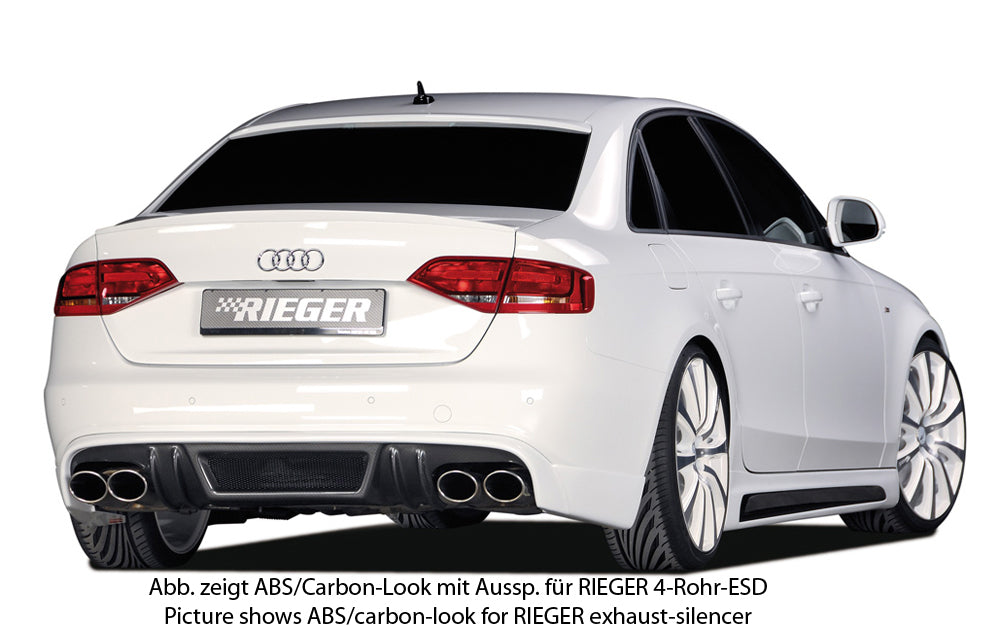 Rieger 00055513 Audi B8 B81 A4 Rear Diffuser for Tailpipe Left & Right -  Matte Black