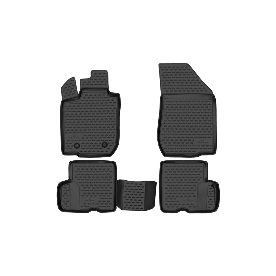 WALSER Tailored, XTR 75202 Floor mat set Elastomer, Front and Rear, Black