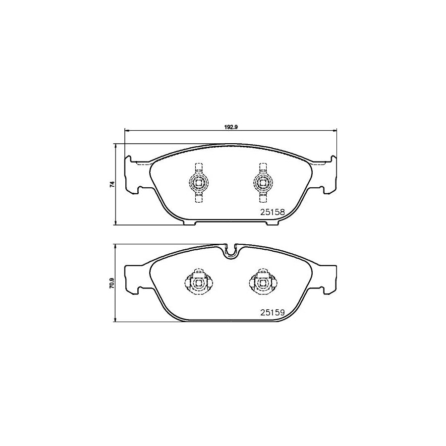 Hella 8DB 355 016 031 Brake Pad Set Not Prepared For Wear Indicator