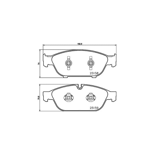 Hella 8DB 355 016 031 Brake Pad Set Not Prepared For Wear Indicator