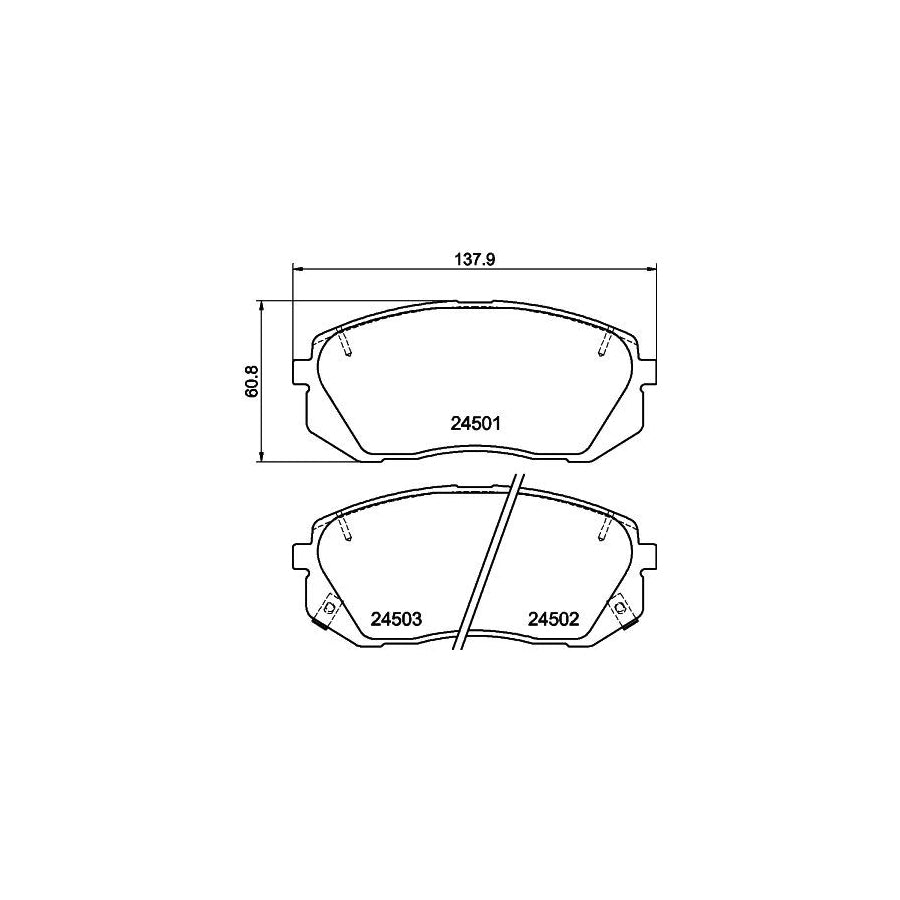 Hella 8DB 355 012 961 Brake Pad Set With Acoustic Wear Warning