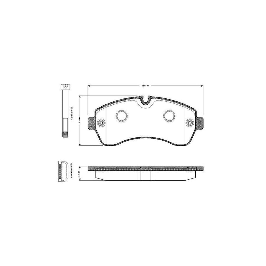 Bosch 0986Tb2946 Brake Pad Set Excl Wear Warning Contact With Bolts With Accessories