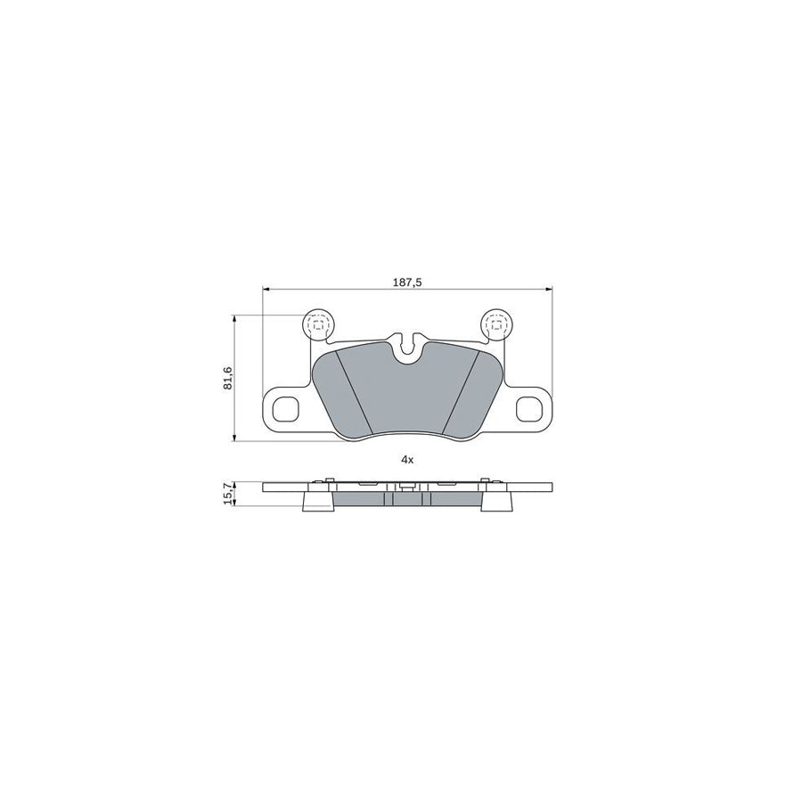 Bosch 0986424971 Brake Pad Set For Porsche Cayenne With Anti Squeak Plate With Mounting Manual BP2588