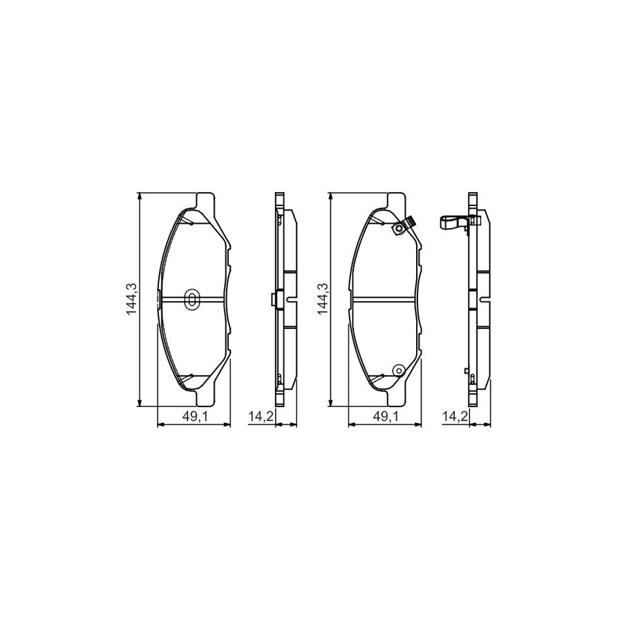 Bosch 0986495133 Brake Pad Set With Acoustic Wear Warning With Mounting Manual BP1564