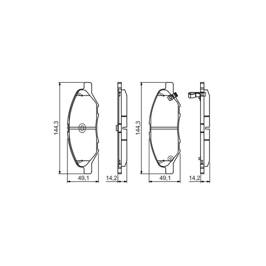 Bosch 0986495133 Brake Pad Set With Acoustic Wear Warning With Mounting Manual BP1564