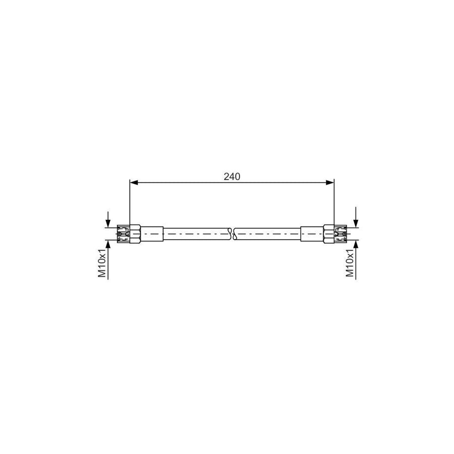 BOSCH 1 987 476 224 Brake Hose 240Mm M10X1 