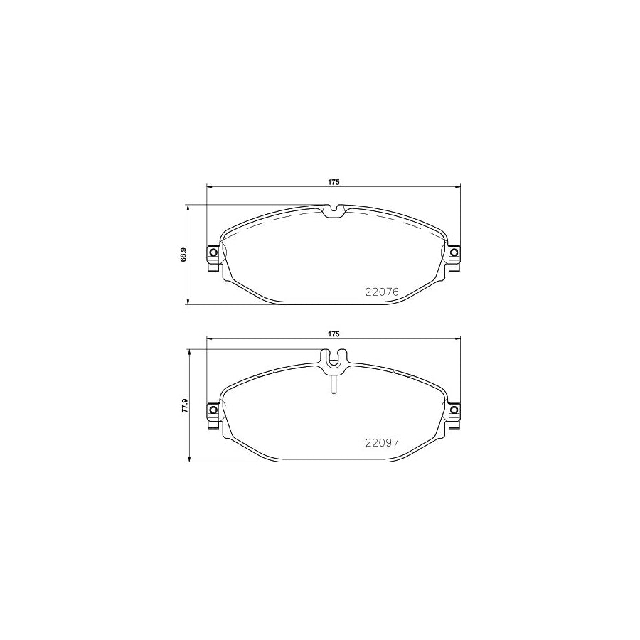 Hella 8DB 355 021 921 Brake Pad Set Prepared For Wear Indicator With Brake Caliper Screws
