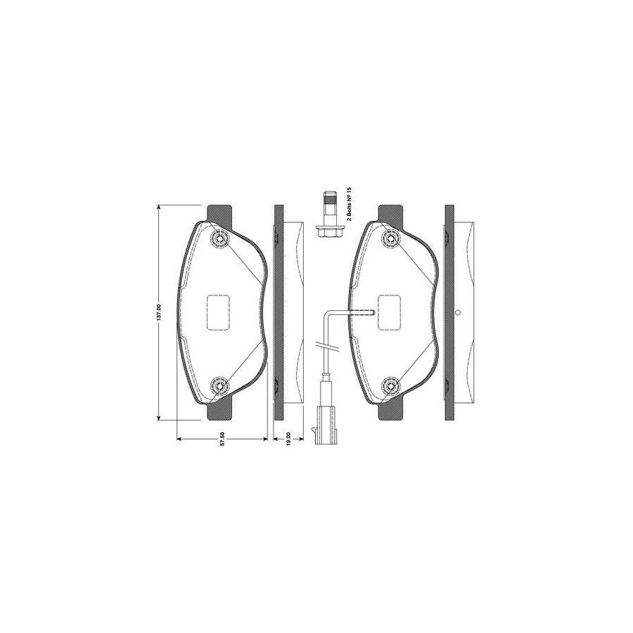 Bosch 0986Tb3079 Brake Pad Set Excl Wear Warning Contact With Bolts With Accessories
