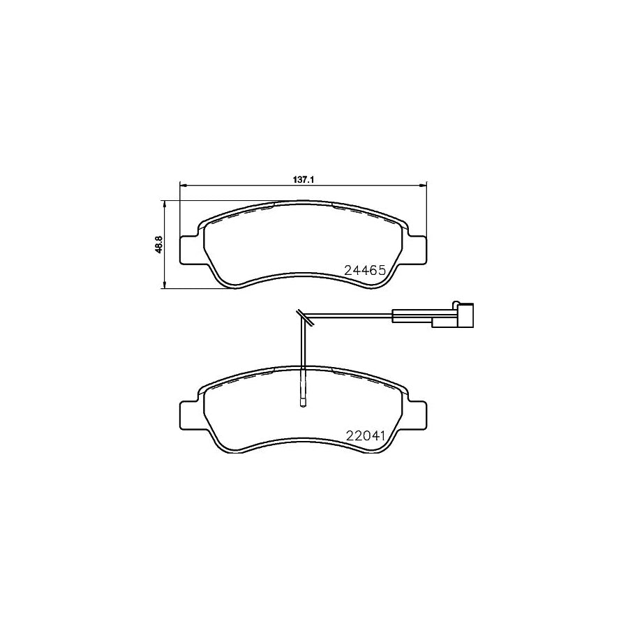 Hella 8DB 355 021 901 Brake Pad Set With Integrated Wear Warning Contact With Brake Caliper Screws With Accessories