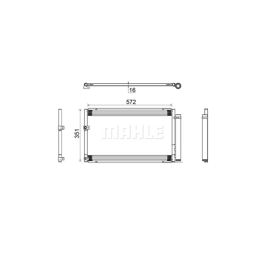 MAHLE ORIGINAL AC 813 000S Air conditioning condenser for TOYOTA PRIUS with dryer
